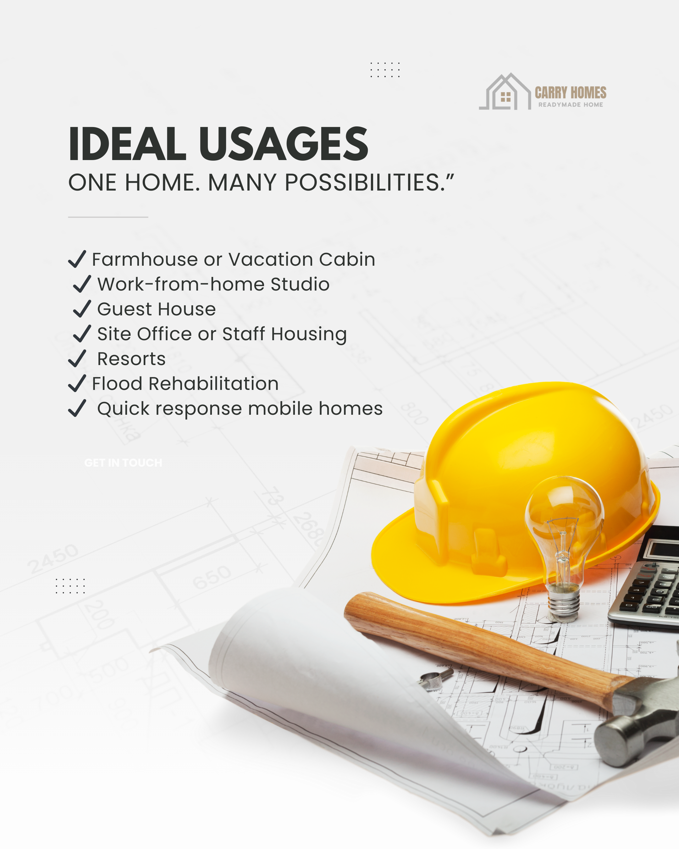 A small prefabricated home with a porch, ideal as a guest house or a compact family home.